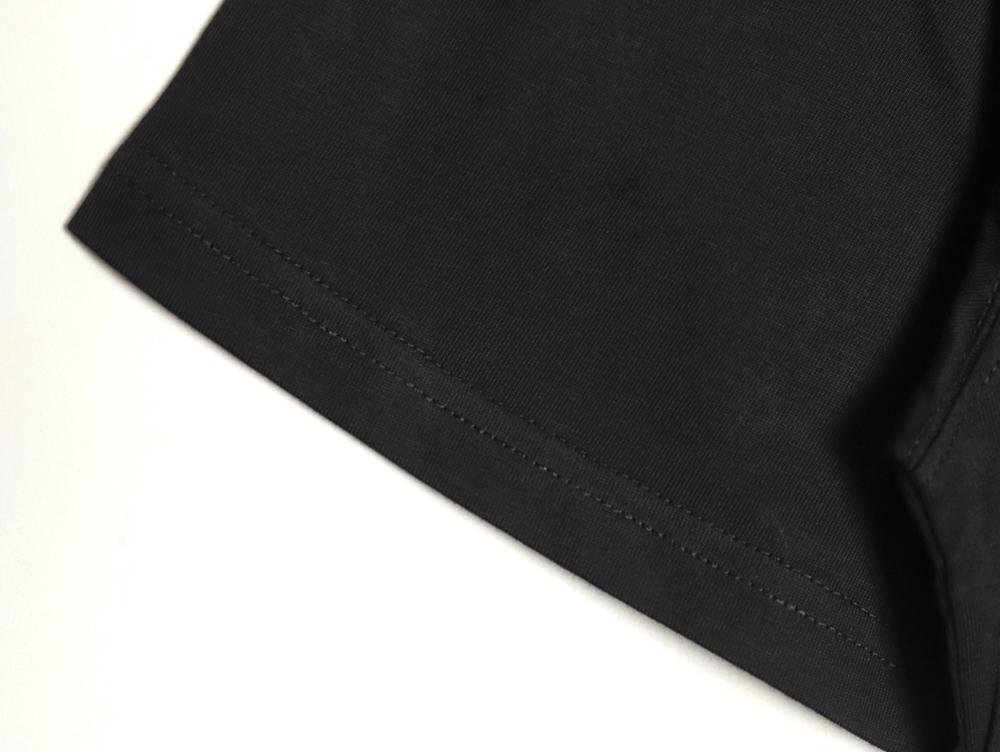 Kenzo black label white embroidered letter short sleeve T-shirt