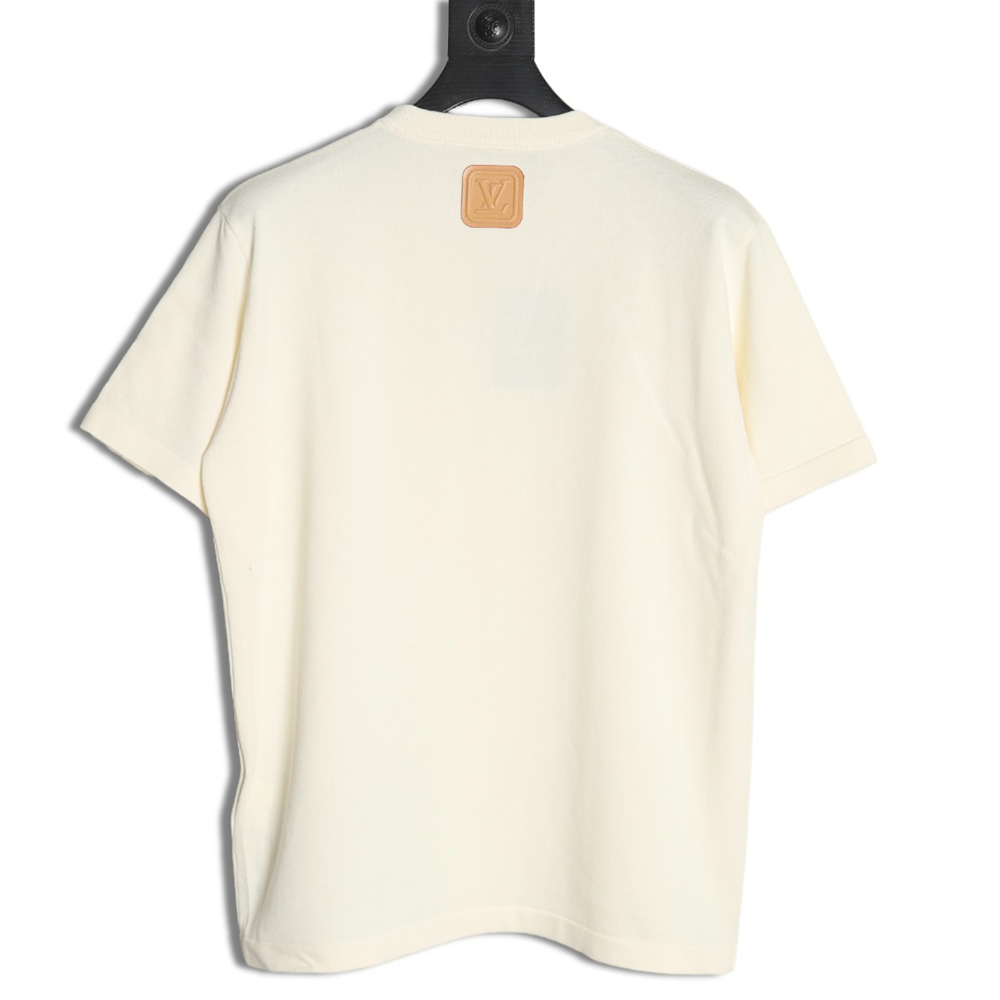 Louis Vuitton yellow chest logo knitted short-sleeved T-shirt