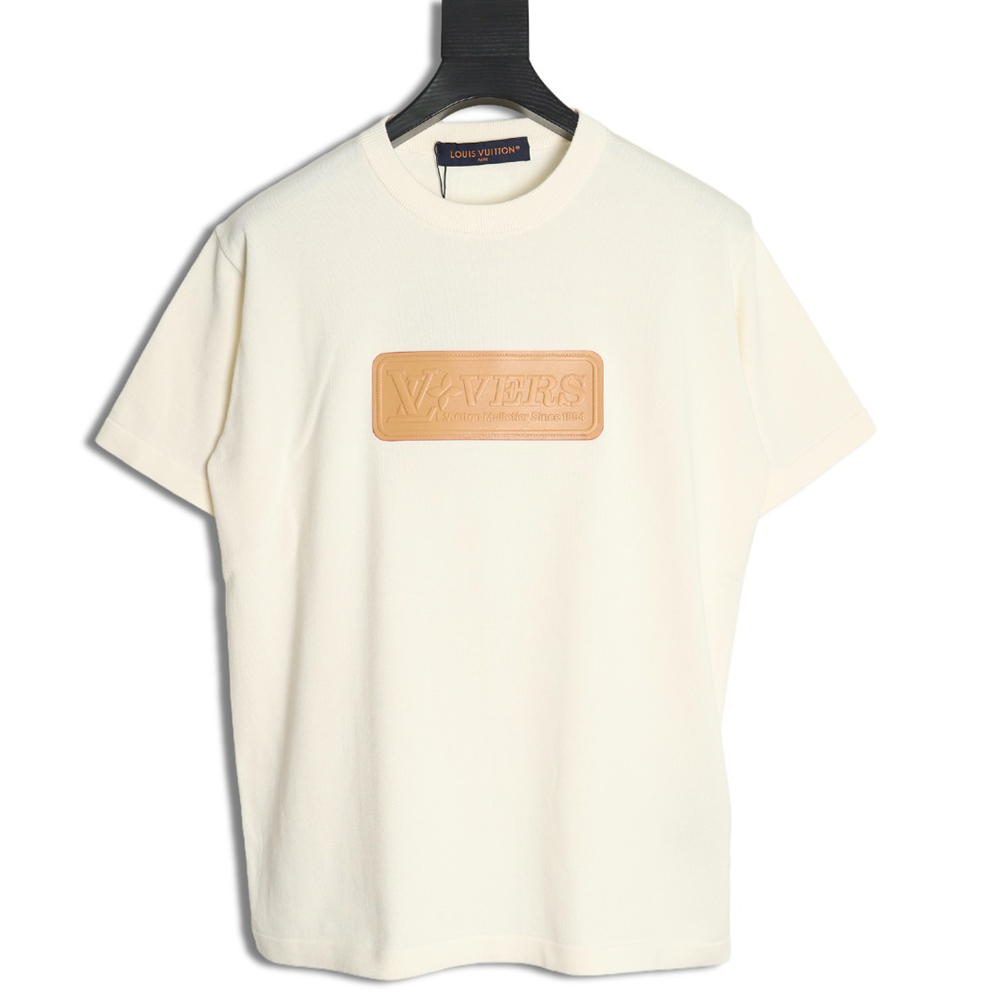Louis Vuitton yellow chest logo knitted short-sleeved T-shirt