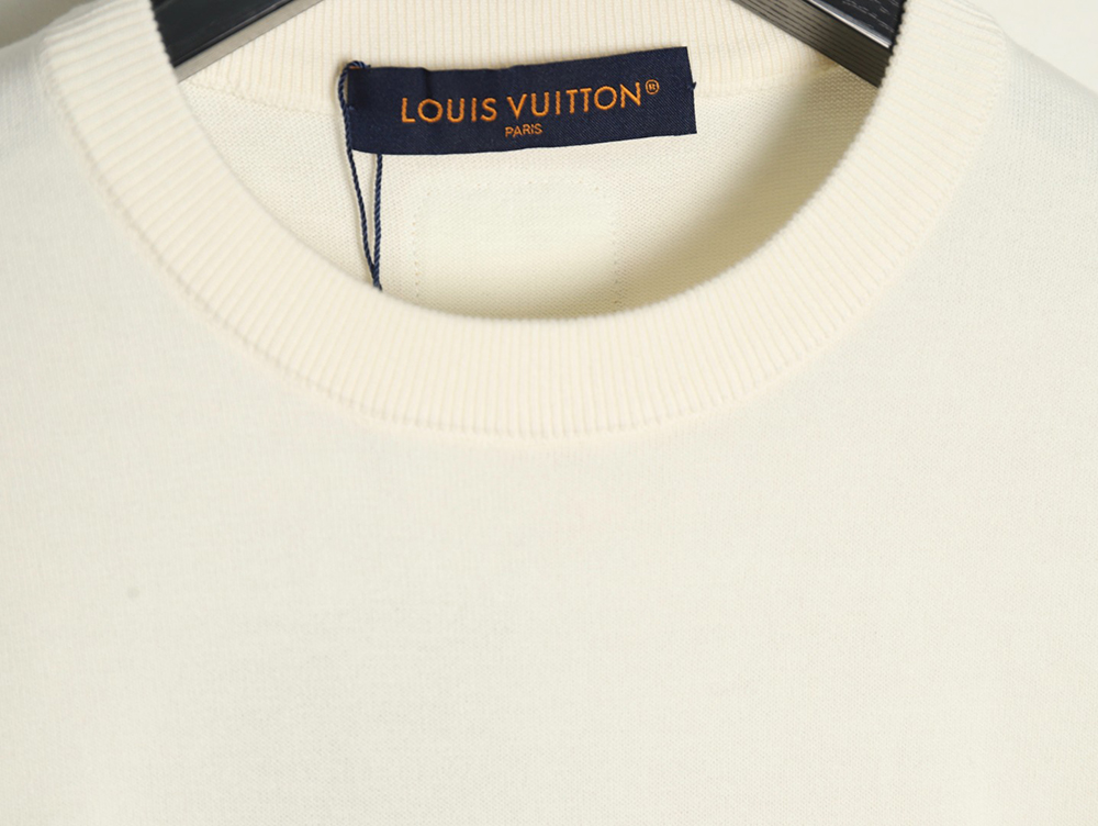 Louis Vuitton yellow chest logo knitted short-sleeved T-shirt