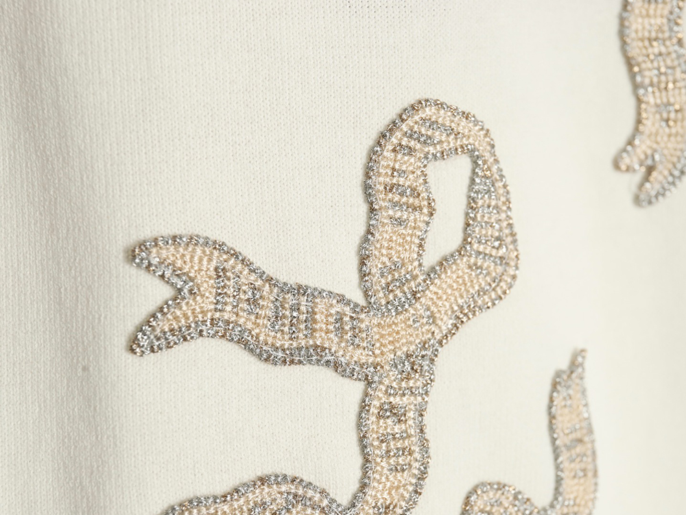 Louis Vuitton rope embroidery knitted short-sleeved T-shirt