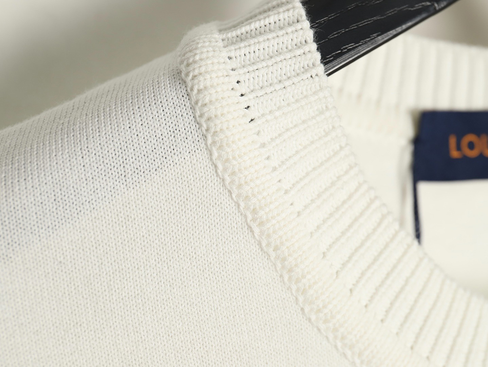 Louis Vuitton rope embroidery knitted short-sleeved T-shirt
