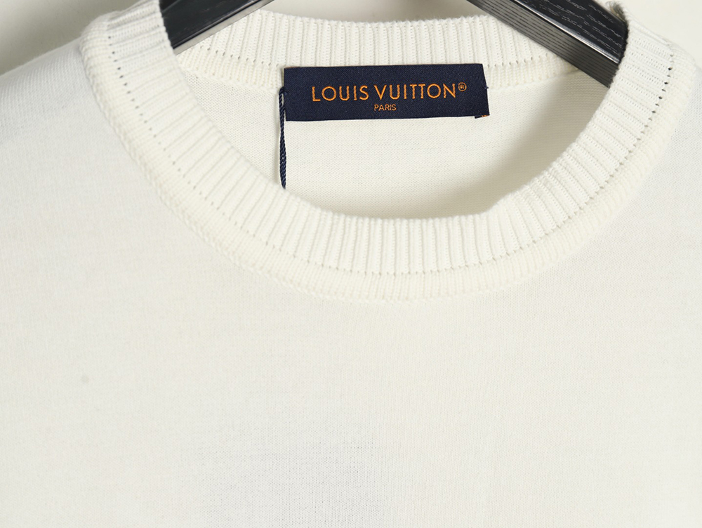 Louis Vuitton rope embroidery knitted short-sleeved T-shirt