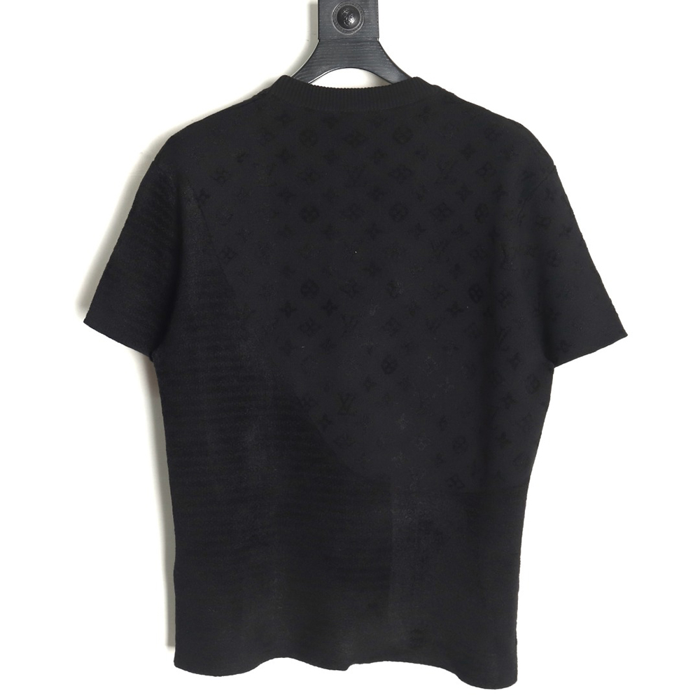 Louis Vuitton jacquard patchwork knitted short-sleeved T-shirt