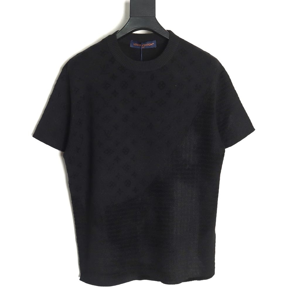 Louis Vuitton jacquard patchwork knitted short-sleeved T-shirt