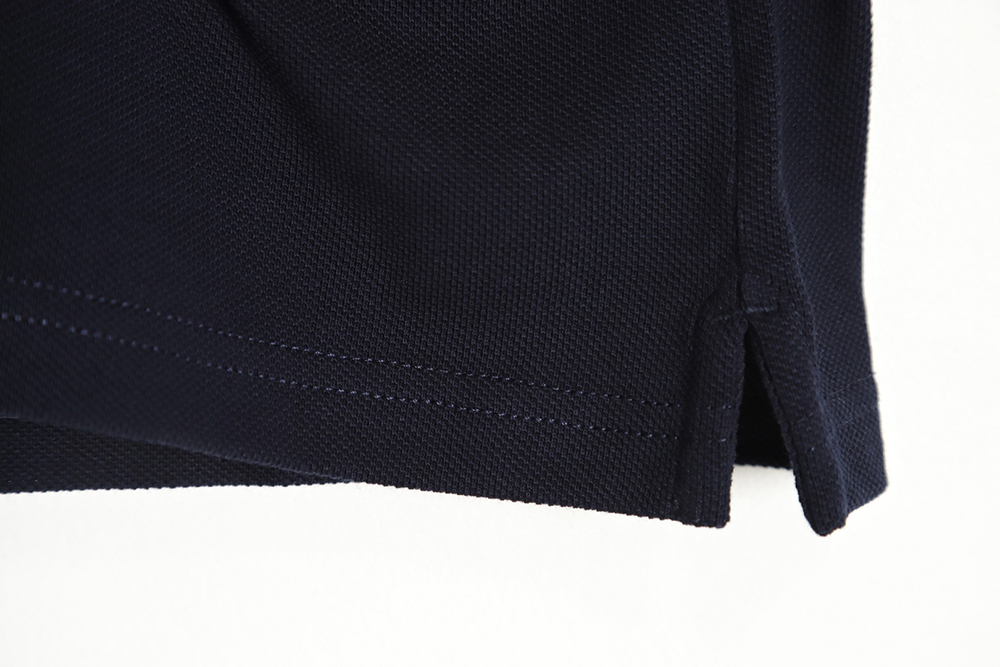 Louis Vuitton pin embroidered short-sleeved polo shirt navy blue