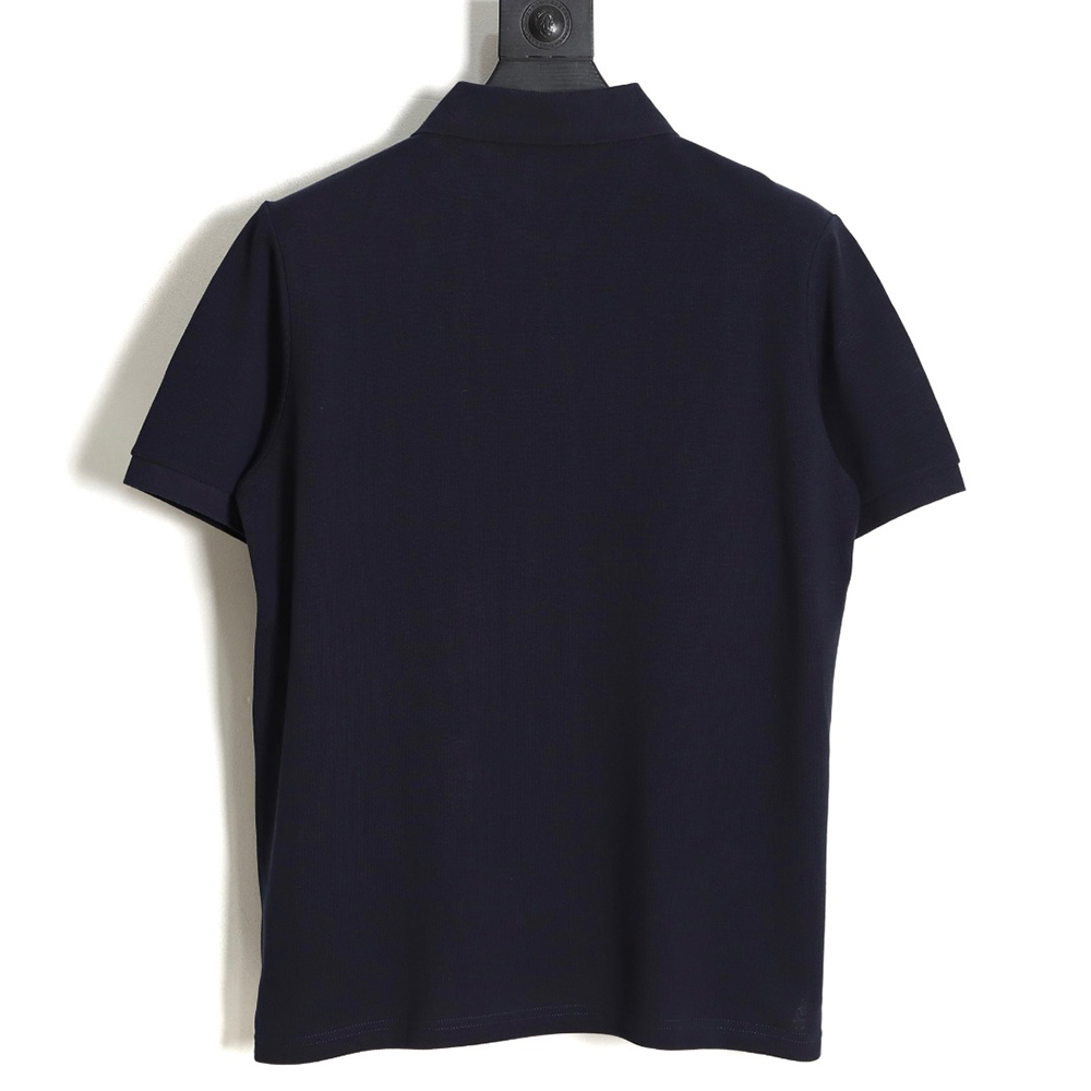 Louis Vuitton pin embroidered short-sleeved polo shirt navy blue