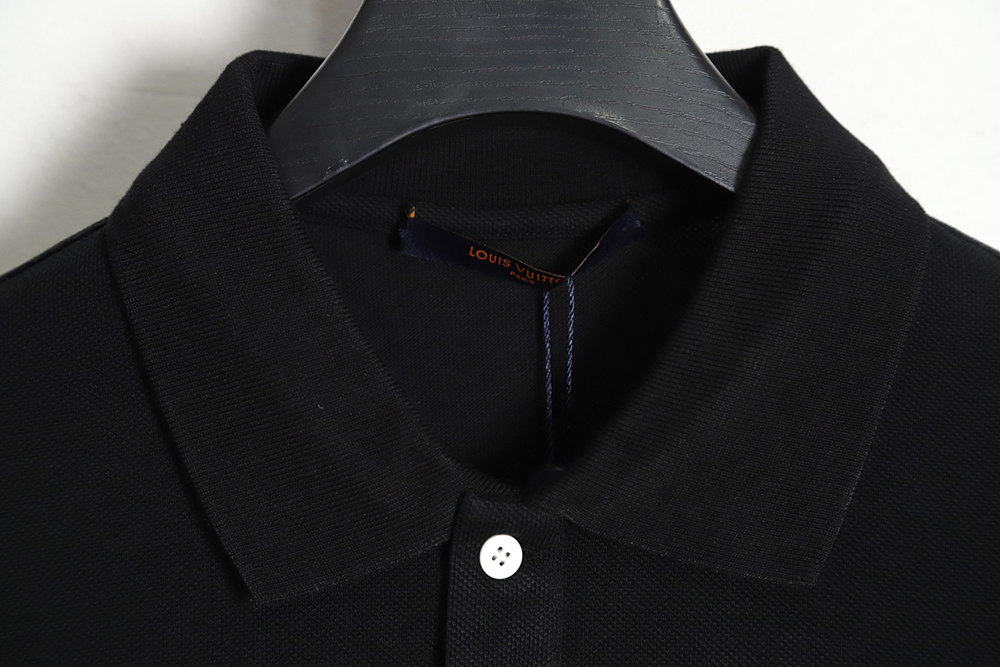 Louis Vuitton pin embroidered short-sleeved polo shirt black