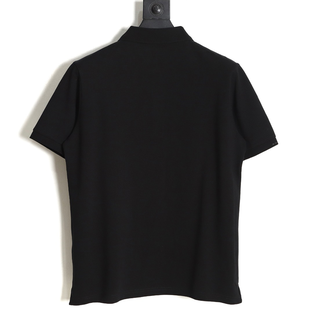 Louis Vuitton pin embroidered short-sleeved polo shirt black