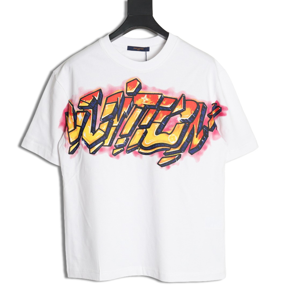 Louis Vuitton flame lettering print short sleeves
