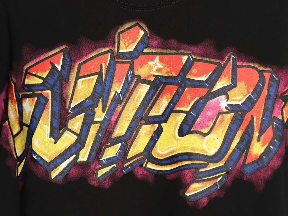 Louis Vuitton flame lettering print short sleeves TSK1