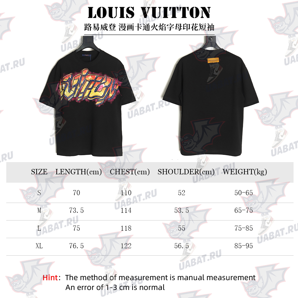 Louis Vuitton flame lettering print short sleeves TSK1
