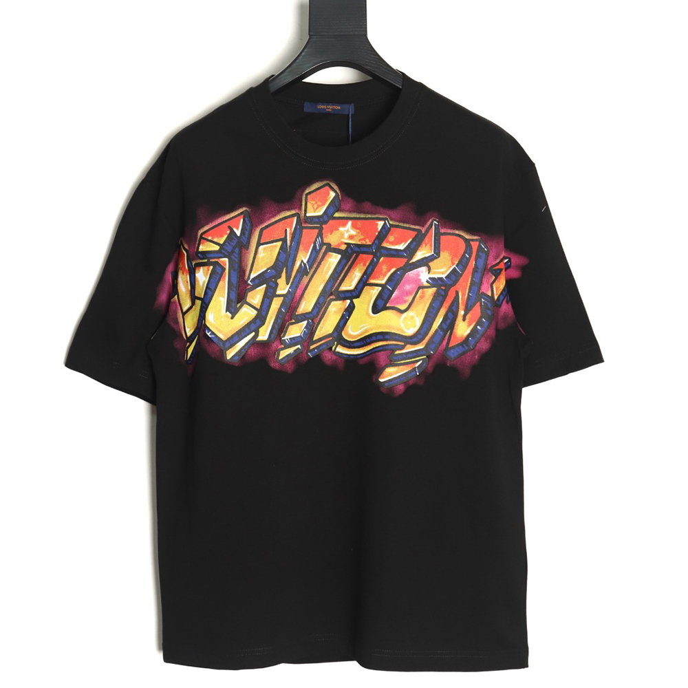 Louis Vuitton flame lettering print short sleeves TSK1