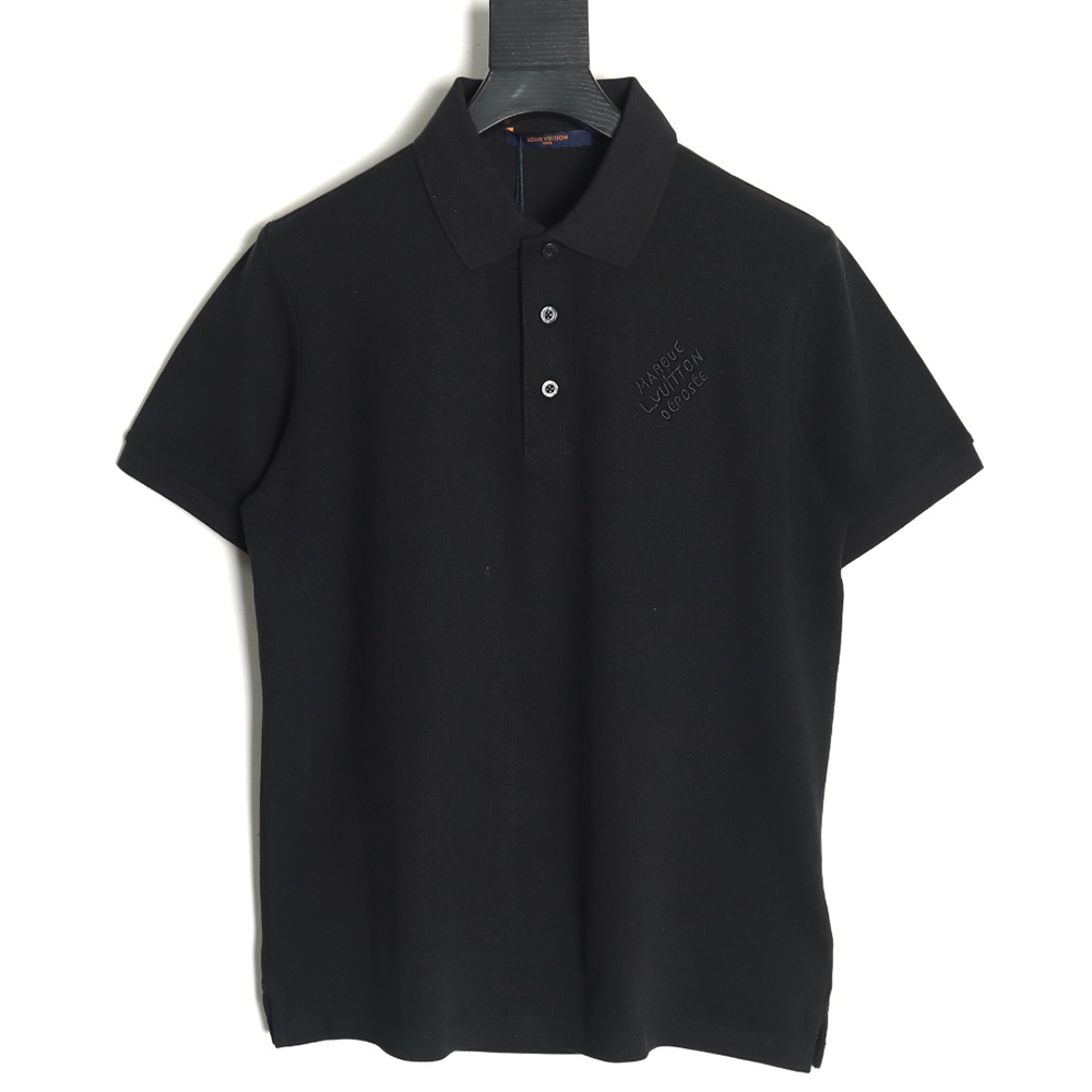 Louis Vuitton embroidered signature short-sleeved polo shirt TSK1
