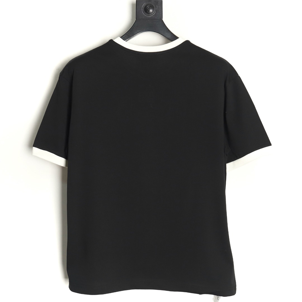 Miu Miu Contrast Collar Embroidered Logo Short Sleeve T-Shirt TSK1