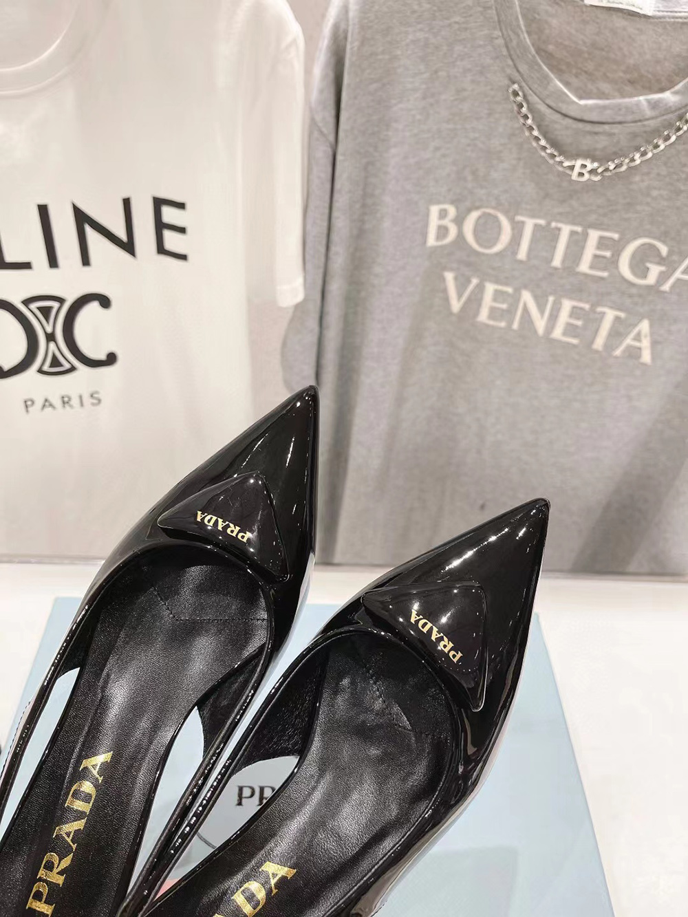 Prada Patent Leather Slingback Flats
