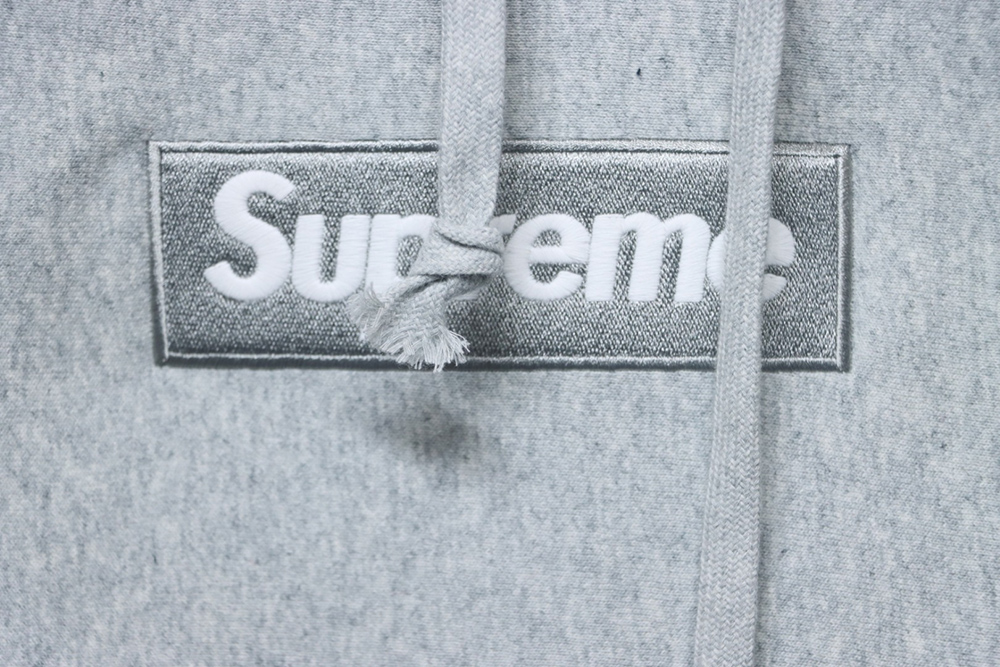 Supreme chest embroidered logo hooded sweatshirt