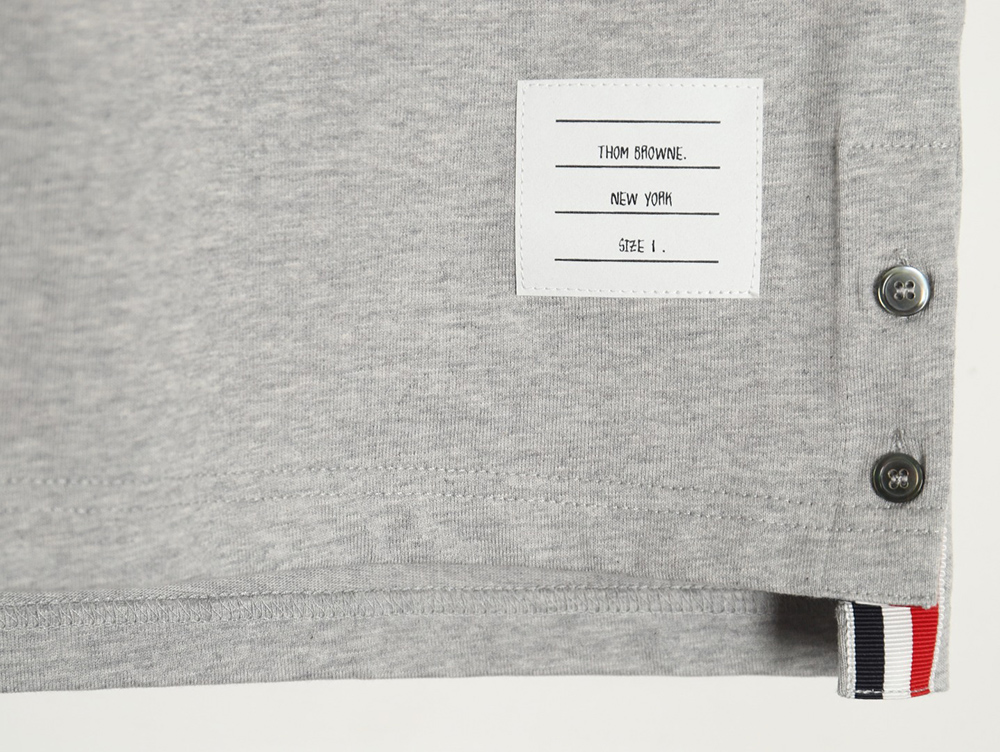 Thom Browne striped sleeve yarn-dyed short-sleeved polo shirt