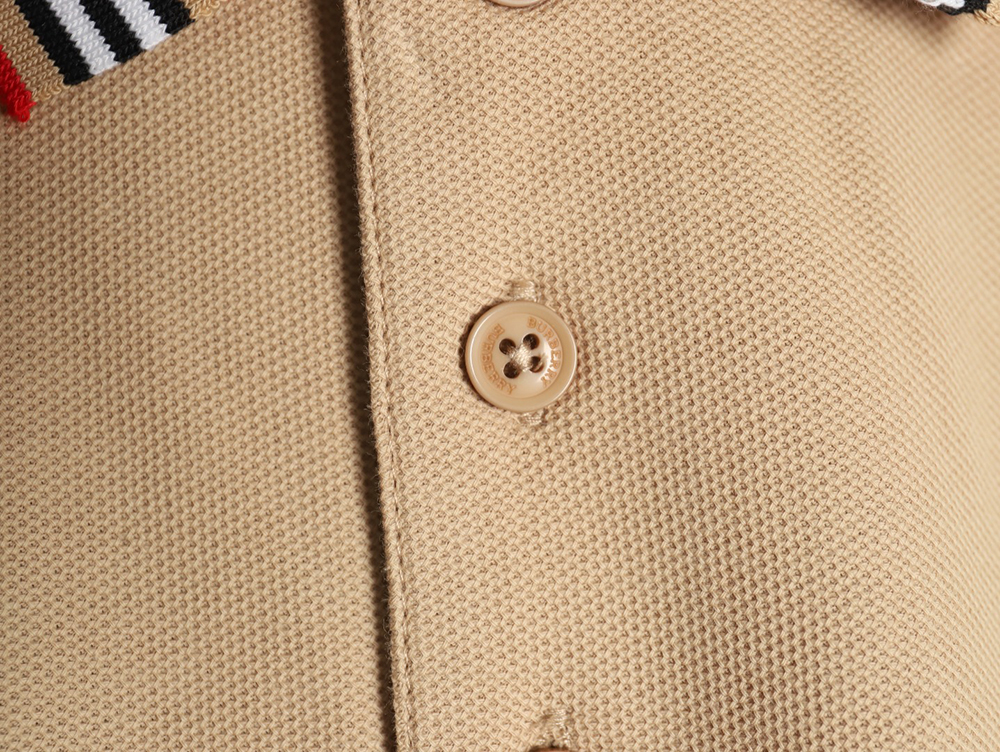 Burberry Classic Collar Stripe Logo Embroidered Short Sleeve Polo Shirt TSK1