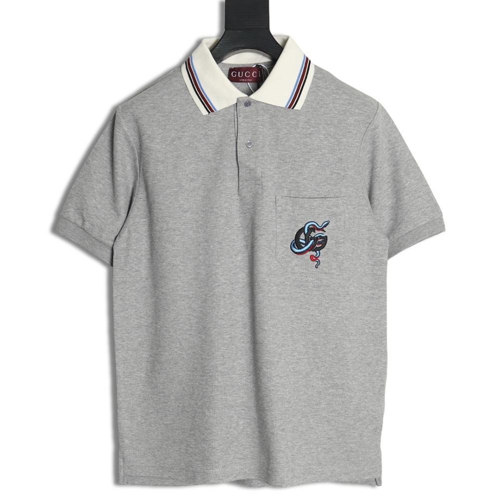 Gucci Chest Pocket Embroidered Polo Shirt
