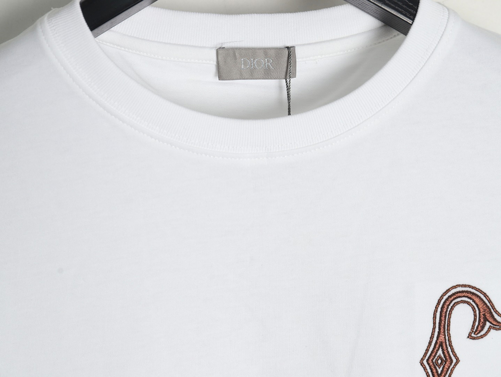 Dior gold thread embroidered CD short sleeve
