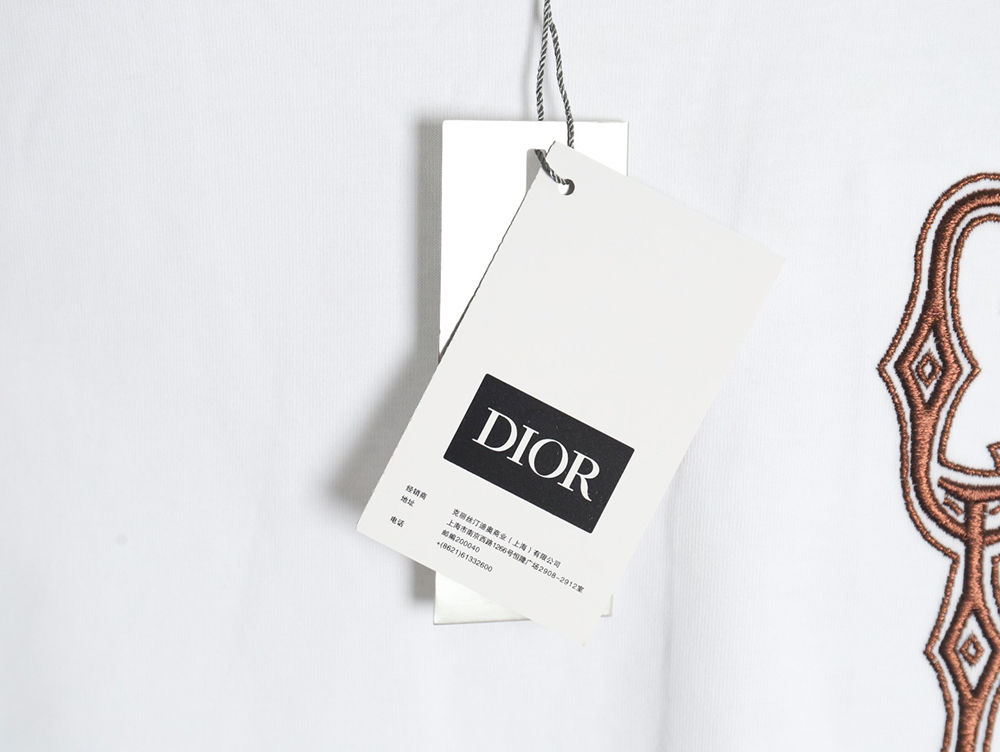 Dior gold thread embroidered CD short sleeve