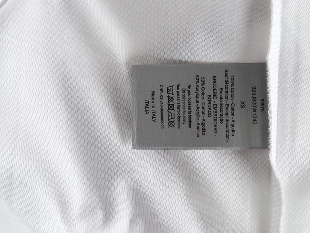 Dior gold thread embroidered CD short sleeve