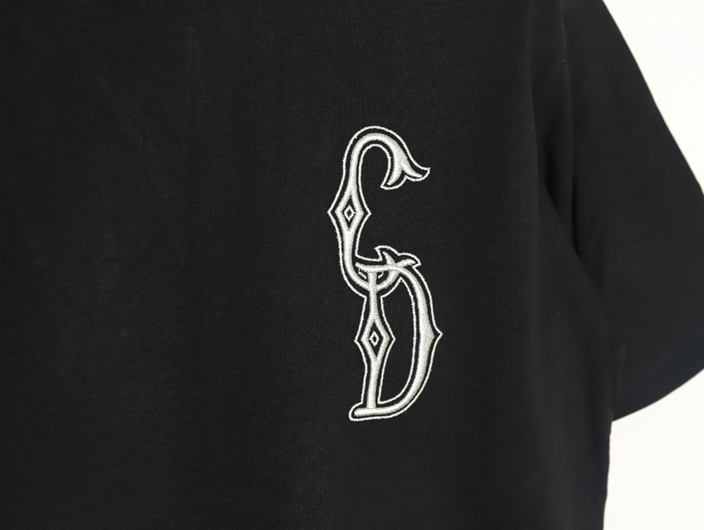 Dior gold thread embroidered CD short sleeve TSK1