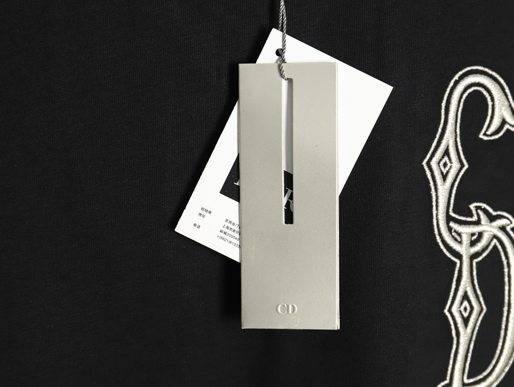 Dior gold thread embroidered CD short sleeve TSK1