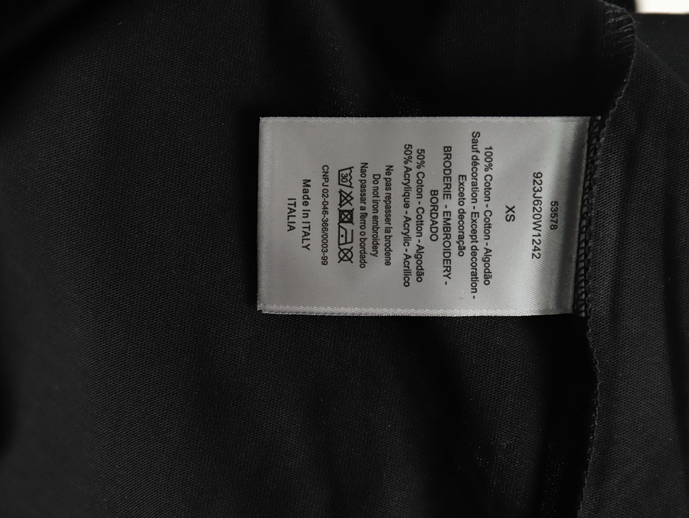 Dior gold thread embroidered CD short sleeve TSK1
