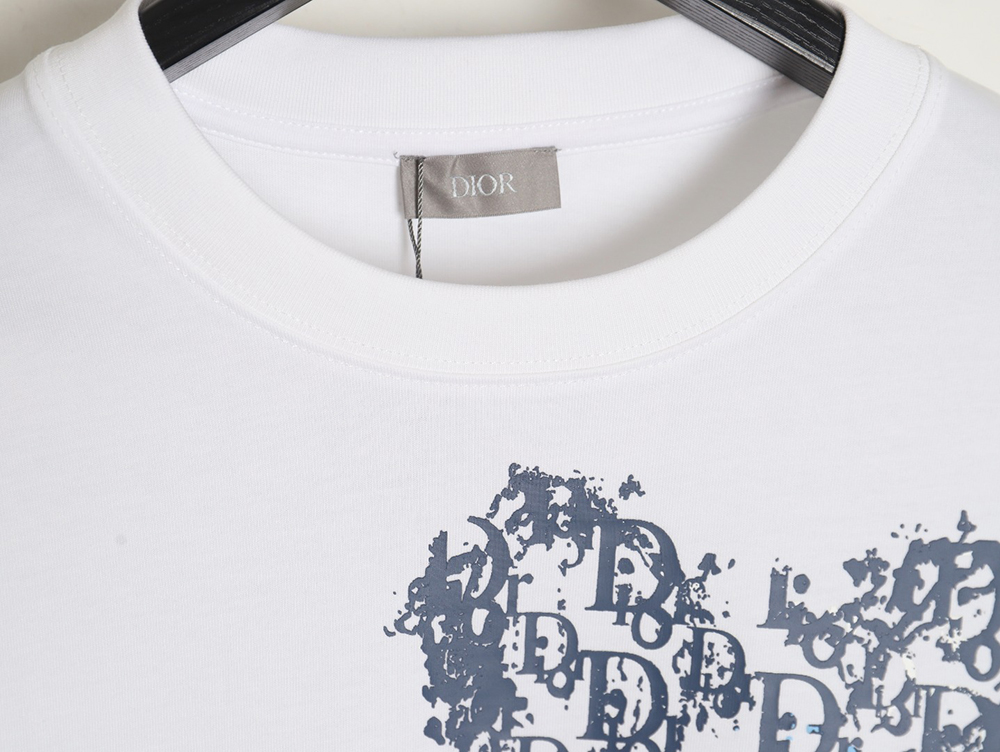 Dior heart monogram letter foam print short sleeves