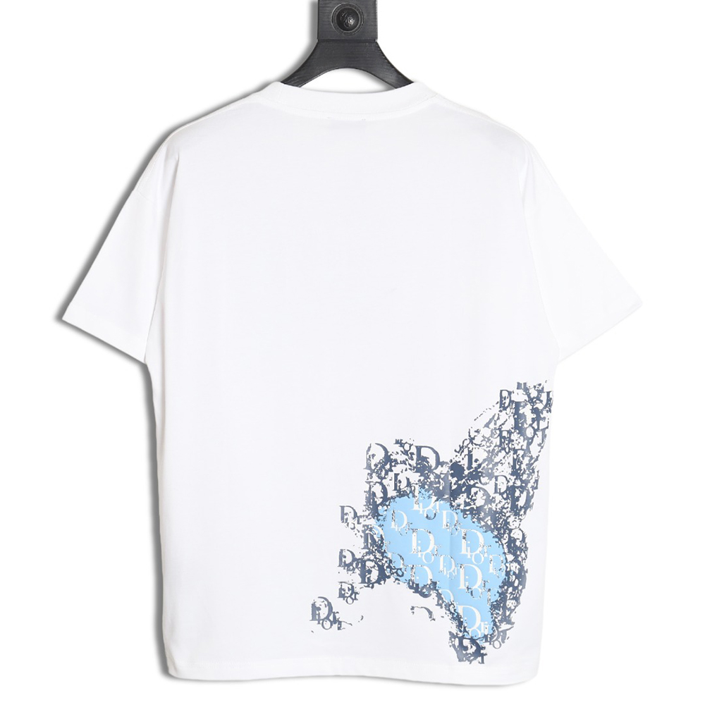 Dior heart monogram letter foam print short sleeves