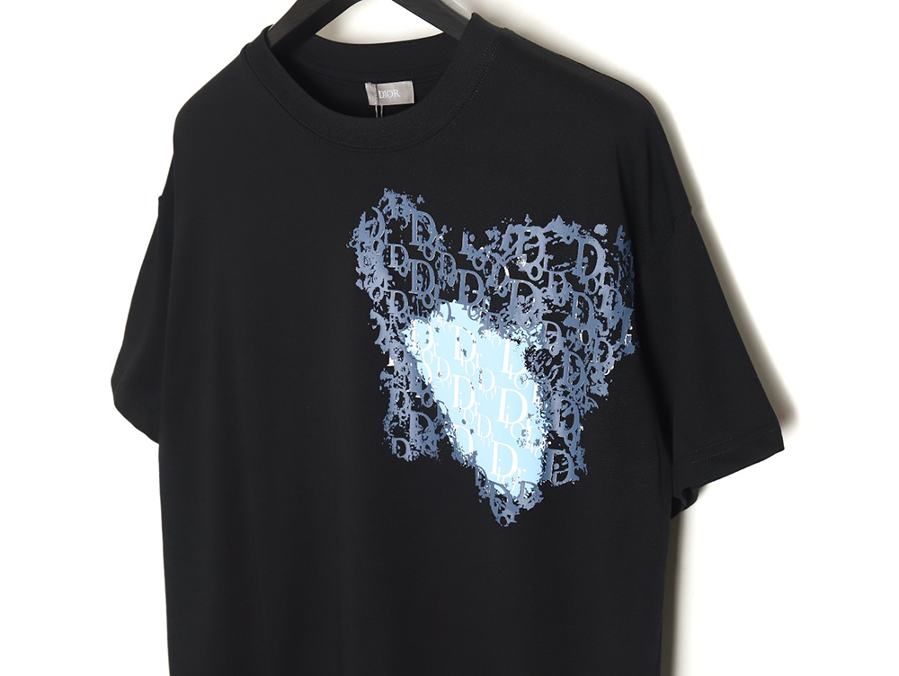Dior heart monogram letter foam print short sleeves TSK1