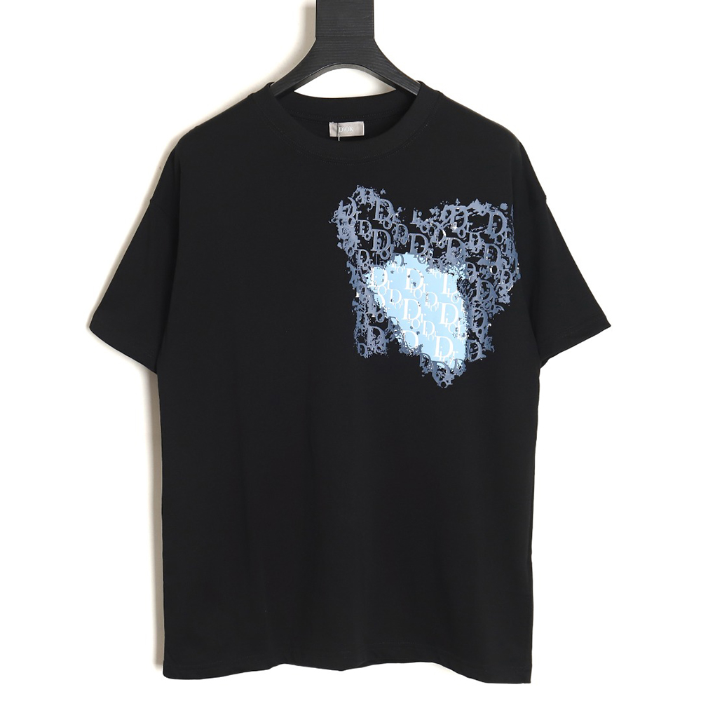 Dior heart monogram letter foam print short sleeves TSK1