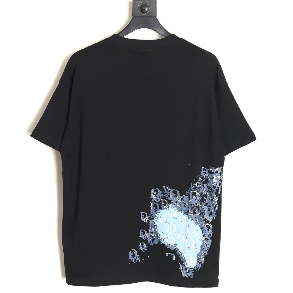 Dior heart monogram letter foam print short sleeves TSK1