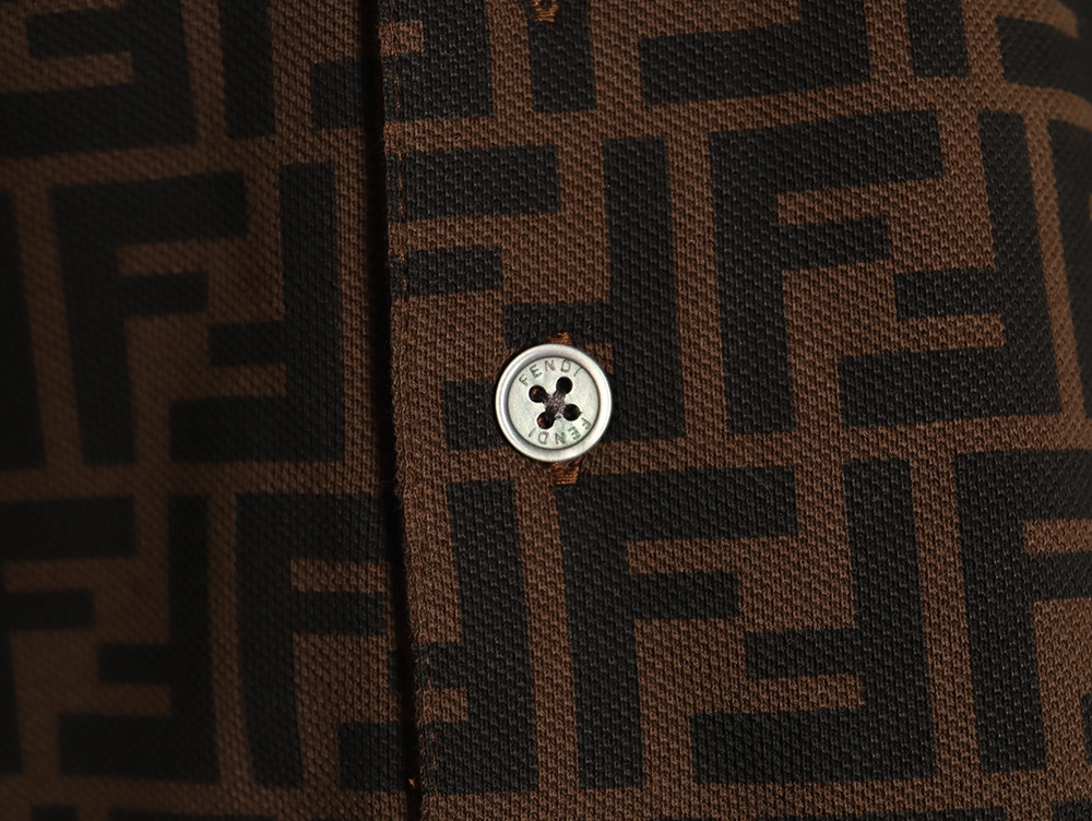 Fendi Double F full print short-sleeved POLO shirt