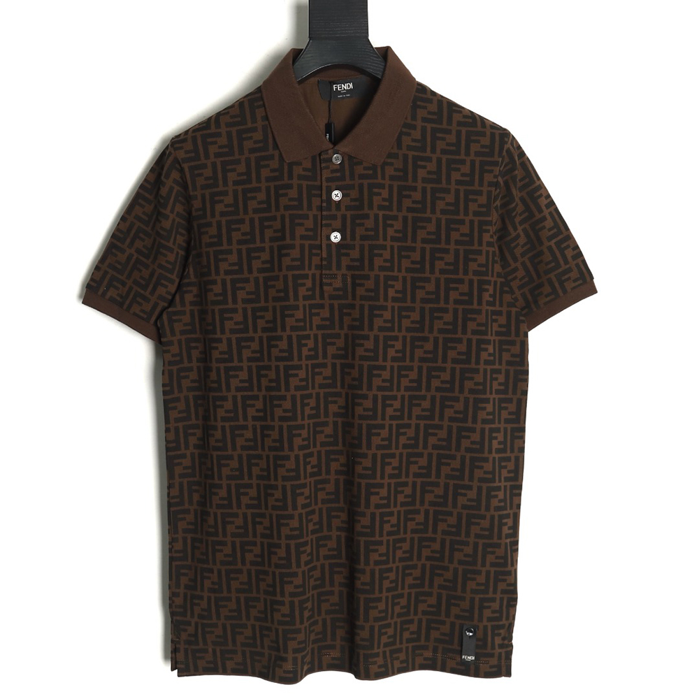 Fendi Double F full print short-sleeved POLO shirt