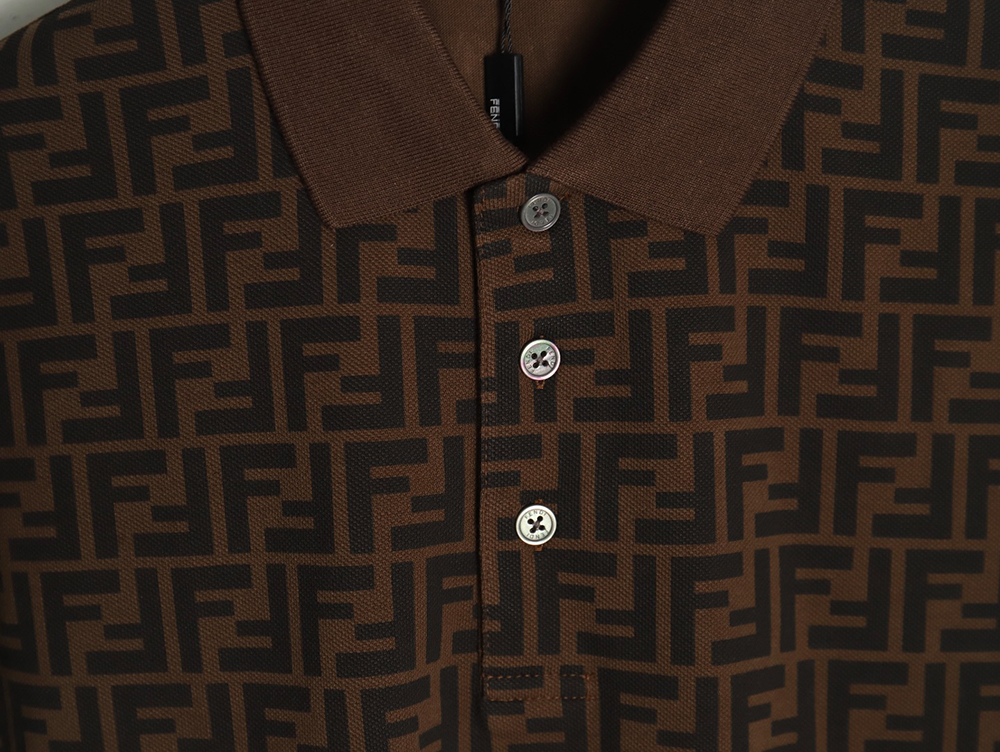 Fendi Double F full print short-sleeved POLO shirt