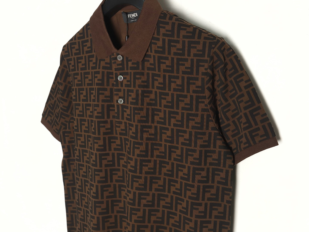 Fendi Double F full print short-sleeved POLO shirt