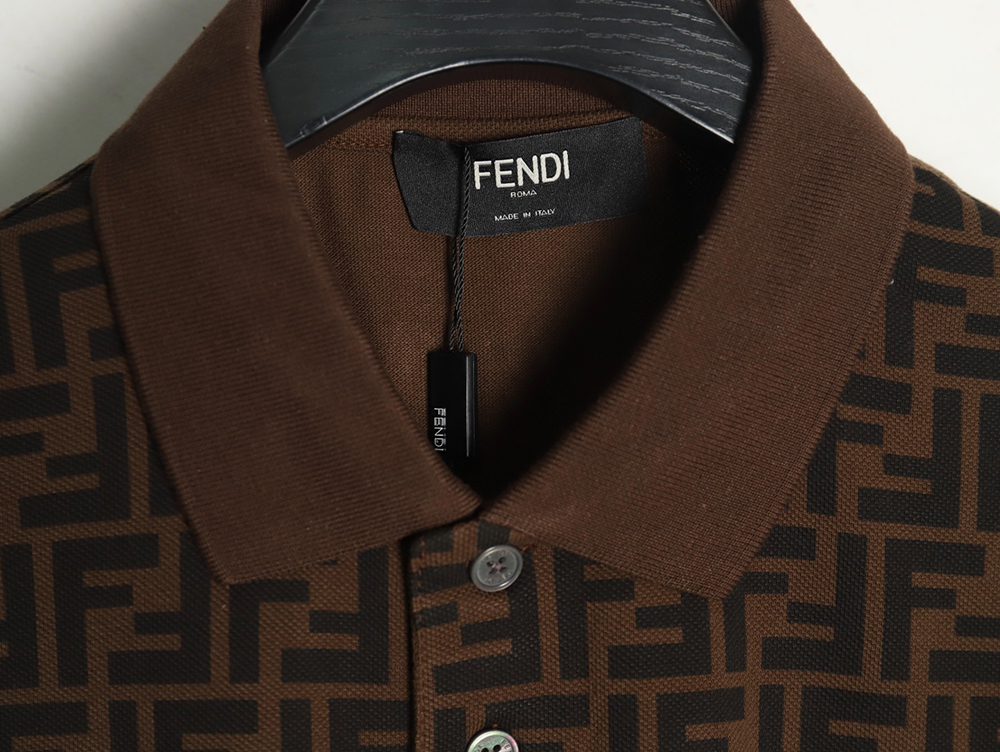 Fendi Double F full print short-sleeved POLO shirt