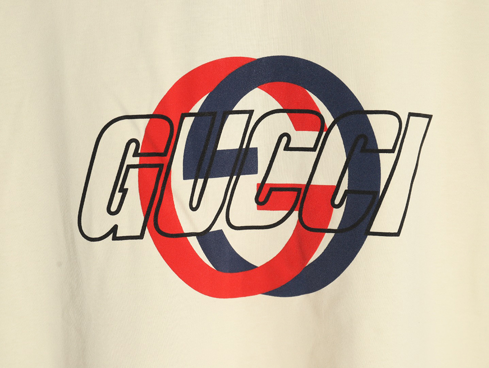 Gucci Double G interlocking logo foam print short-sleeved T-shirt