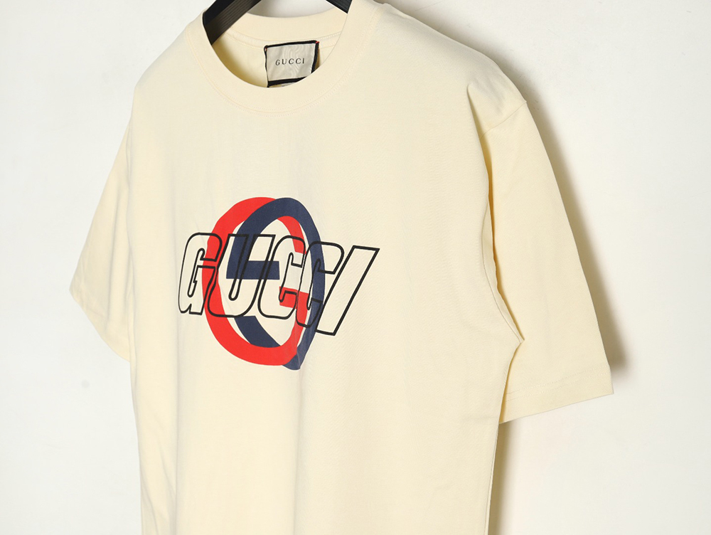 Gucci Double G interlocking logo foam print short-sleeved T-shirt