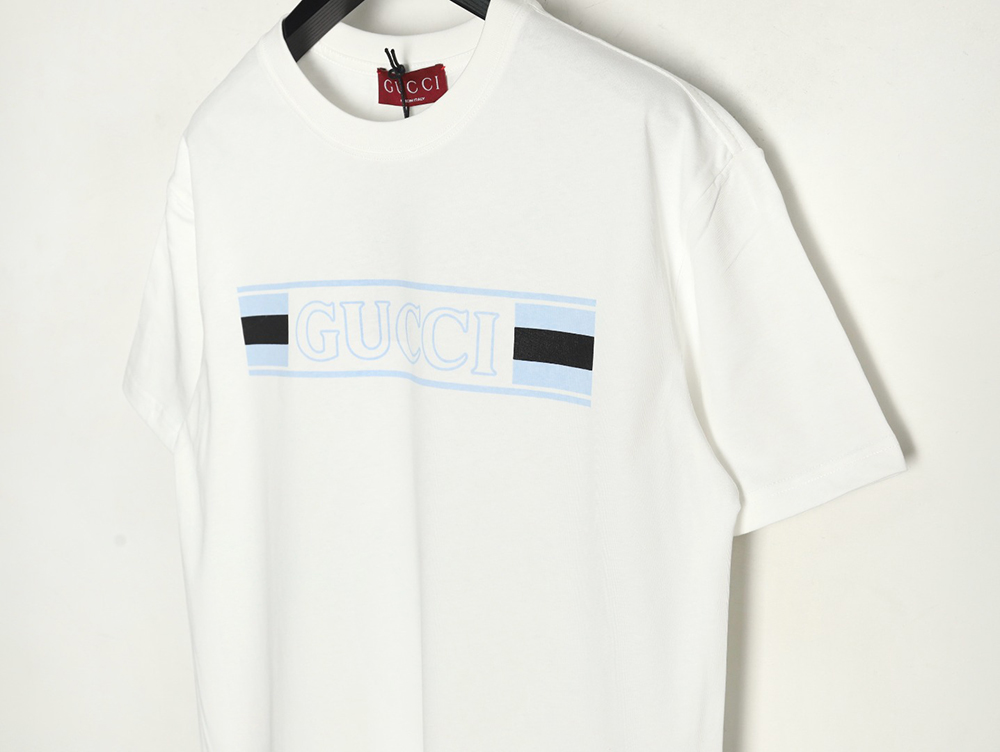 Gucci hollow letter logo print short sleeve