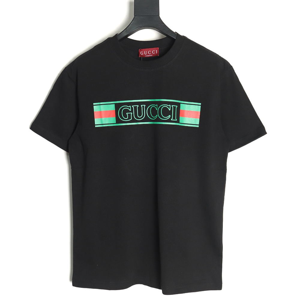 Gucci hollow letter logo print short sleeve