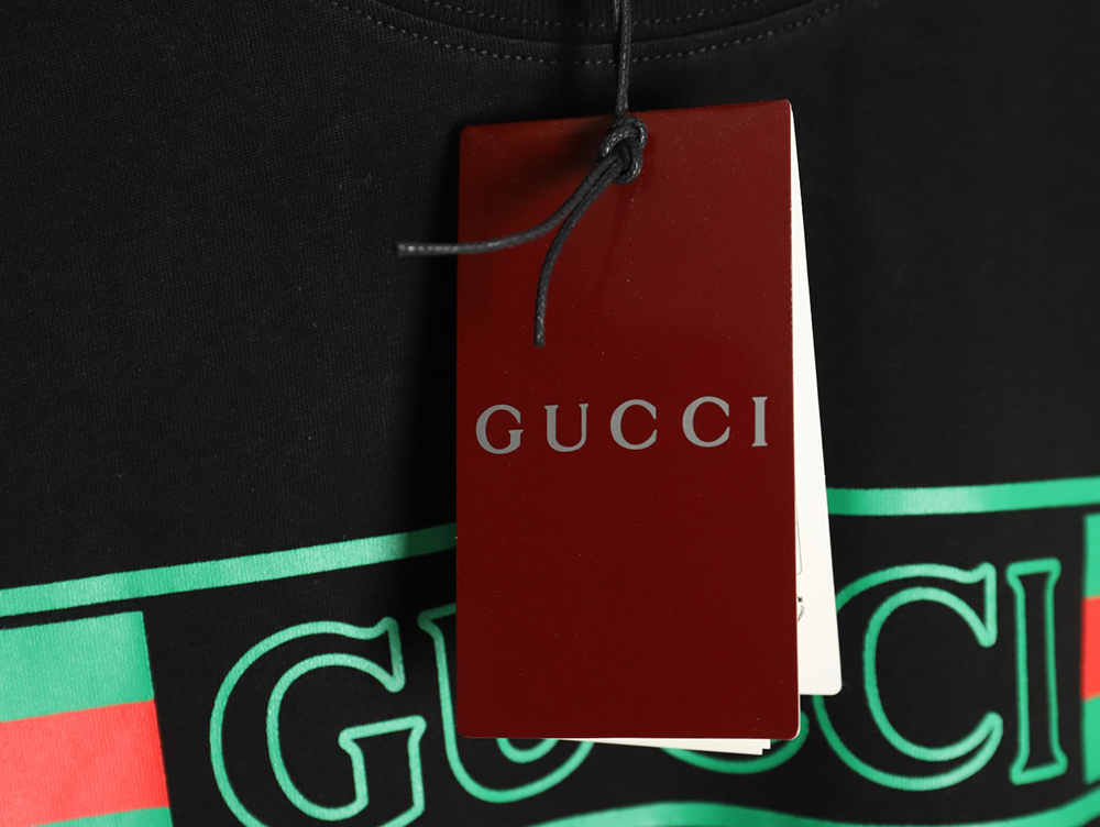 Gucci hollow letter logo print short sleeve