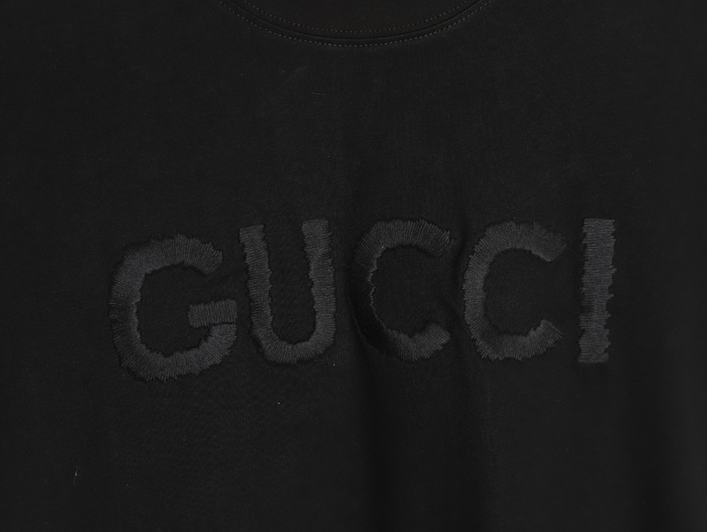 Gucci Chest Lettering Embroidered Short Sleeve T-Shirt