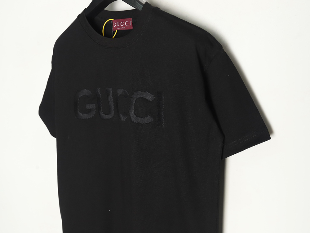 Gucci Chest Lettering Embroidered Short Sleeve T-Shirt