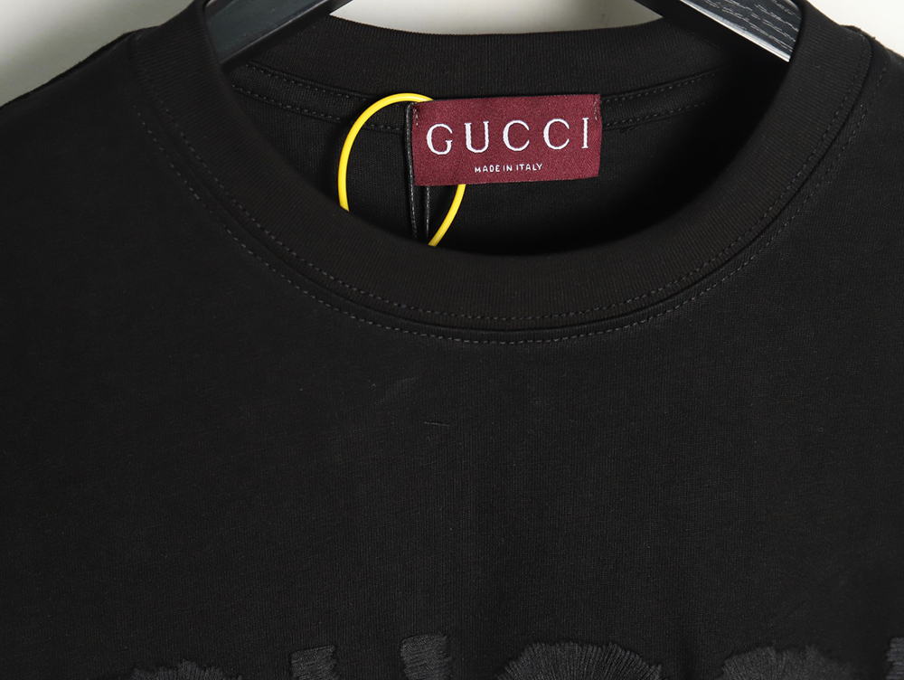 Gucci Chest Lettering Embroidered Short Sleeve T-Shirt