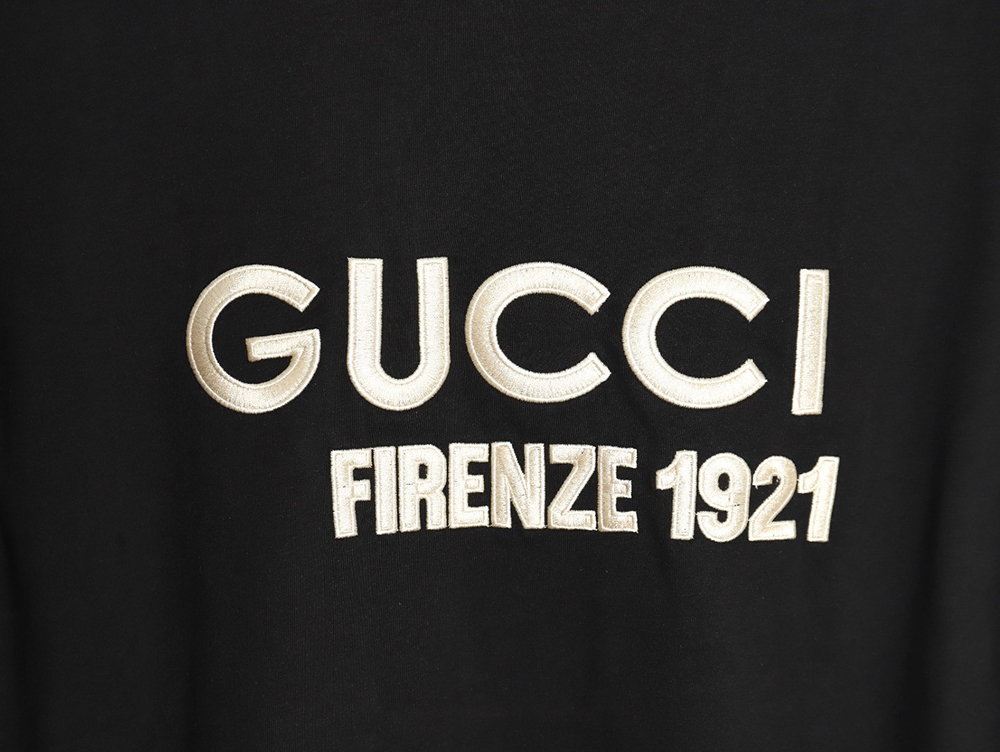 Gucci classic 1921 letter embroidered logo pattern short sleeve TSK1