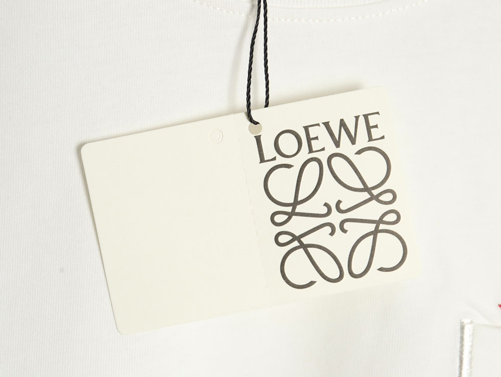 Loewe & Hals Moving Castle Joint Pocket Flame Embroidered Short Sleeve T-shirt